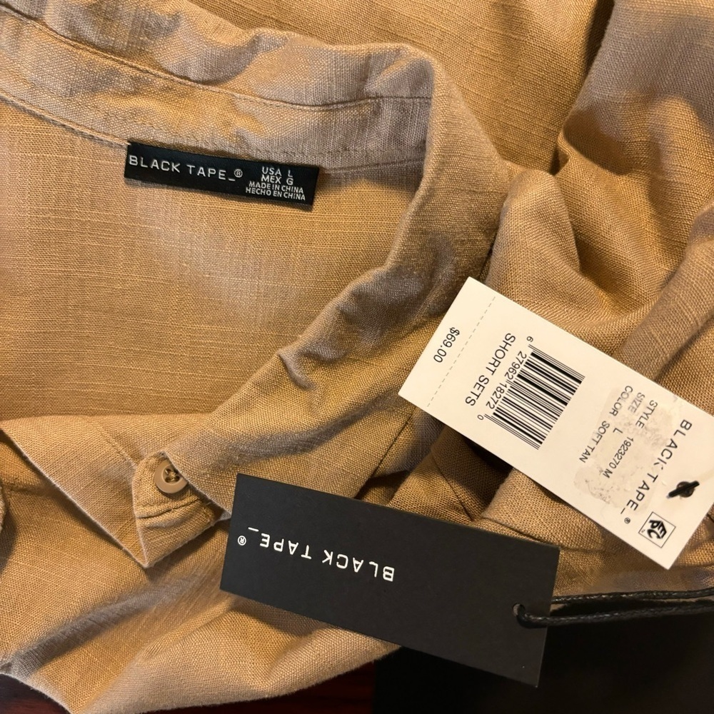 Black Tape Women's Size Large Beige / Tan Button-Down Blouse / Shirt NWT - Picture 6 of 6